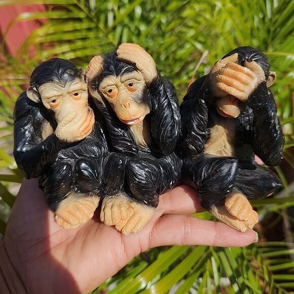 Vintage‎ Resin Made  3 Monkeys - Picture 7 of 12